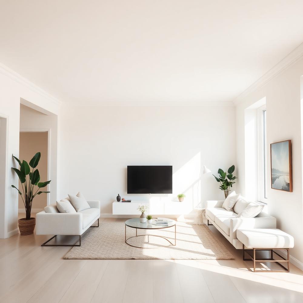 Freshly painted bright interior living room in a Kissimmee home